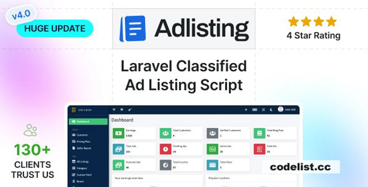 Adlisting v4.18.0 - Buy Sell Classified Ads Marketplace Laravel Script